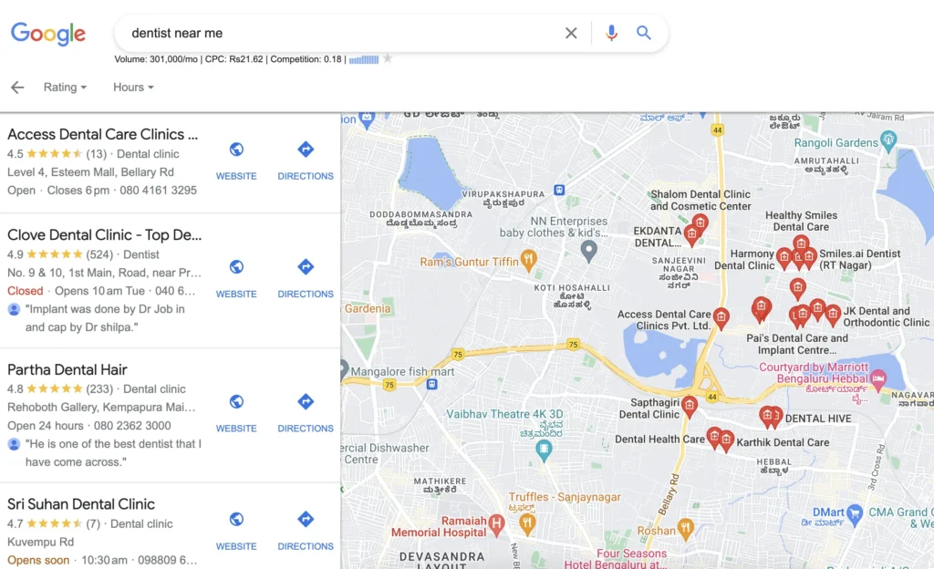 Local SEO Search Results